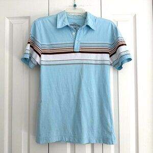 Aeropostale Youth Teen Polo Shirt Size S Blue Stripe Preppy School READ